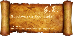 Gladovszky Rodrigó névjegykártya